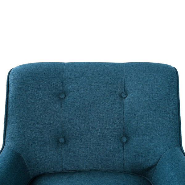 English Elm Mid-century Modern Accent Chair Tufted Polyester Upholstery Tapered Birch Legs N767P419113U