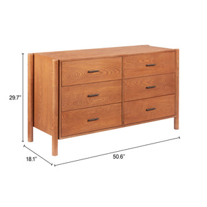 Zuo Modern Beleza Dresser - Premium Rubberwood Construction With Modern Design, Perfect For Stylish Storage Solutions Walnut Rubberwood 110657-zuo-modern