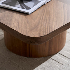 English Elm Square Herringbone Parquet Veneer Coffee Table Low Profile Contemporary Living Room Walnut W2085P384777