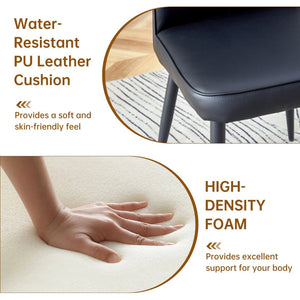 English Elm Table And Chair Set - Modern Extendable Mdf Dining Table With 4 Stylish Black Pu Chairs For Gatherings W1151S04145-GIGA