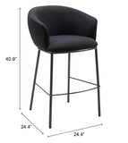 Essen Barstool Black & Bronze 109810 Zuo Modern