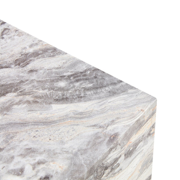 English Elm 39.3*23.6*12 Grey Stone Pattern Coffee Table - MDF Luxury Finish, Ready-to-Use Accent for Modern Homes W1151P242267