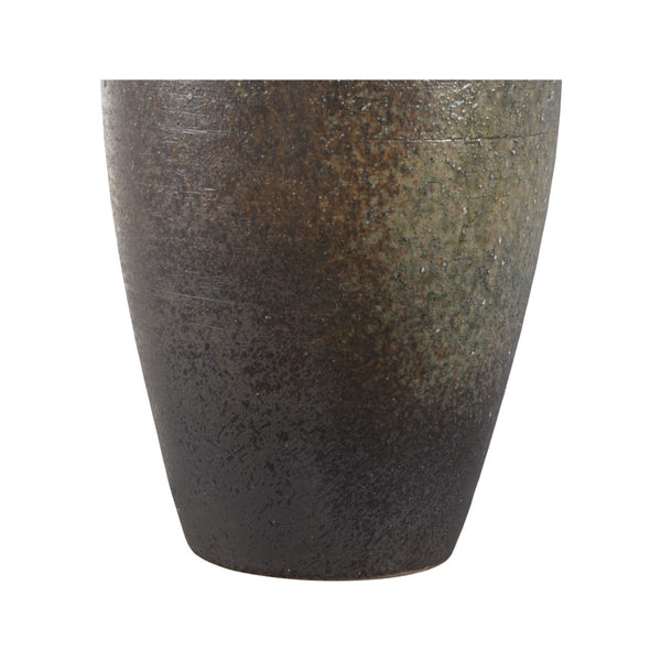 Wildwood Megumi Handcrafted Shiga Ceramic Table Lamp With Earthy Ombre Glaze, Linen Shade, Cloth Cord (26.5") 61300-2