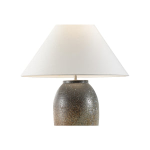 Wildwood Megumi Handcrafted Japanese Table Lamp With Shiga Ombre Glaze, Linen Shade & Cloth Cord 26.5" 61300