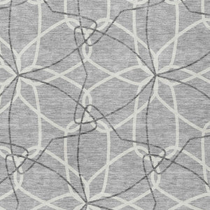HomeRoots 5' Stylish Gray and Ivory Geometric Area Rug – Machine Washable for Indoor and Outdoor Use, Versatile Design 5' X 8' 613008