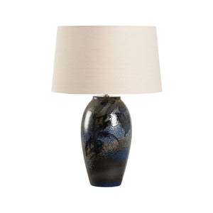 Wildwood Hatsu Handcrafted Ceramic Table Lamp — Indigo Glaze, Textured Clay, Minimal Japanese Design, 26.5" H 61301-2