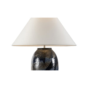 Wildwood Hatsu Handcrafted Ceramic Table Lamp With Glossy Indigo Glaze, Textured Clay, Warm Ambient Glow 61301