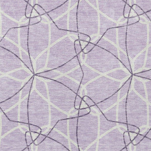 HomeRoots 5' Lavender and Ivory Geometric Area Rug - Stylish, Washable, Durable for Indoor and Outdoor Use 8' X 10' 613016