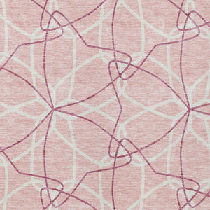 Homeroots 3' Geometric Washable Area Rug For Indoor & Outdoor Use - Stylish & Durable For High Traffic Areas Pink Polyester 613037