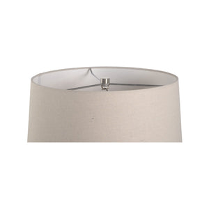 Wildwood Kuro Hand‑Turned Table Lamp With Mineral Glaze, Linen Empire Shade & Cloth Cord — Sculptural Warmth 61304-2