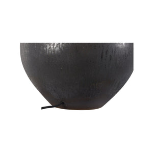 Wildwood Kuro Hand‑Turned Table Lamp With Mineral Glaze, Linen Empire Shade & Cloth Cord — Sculptural Warmth 61304-2