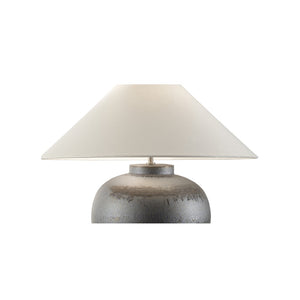 Wildwood Kuro Hand-Turned Table Lamp With Mineral Glaze & Linen Empire Shade — Sculptural Japanese Craftsmanship 61304
