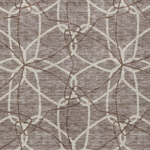 HomeRoots 5' Taupe and Ivory Geometric Area Rug - Stylish, Washable, Durable, Perfect for Indoor & Outdoor Spaces 5' X 8' 613050