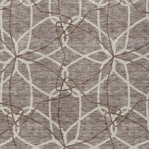HomeRoots 5' Taupe and Ivory Geometric Area Rug - Stylish, Washable, Durable, Perfect for Indoor & Outdoor Spaces 8' X 10' 613052