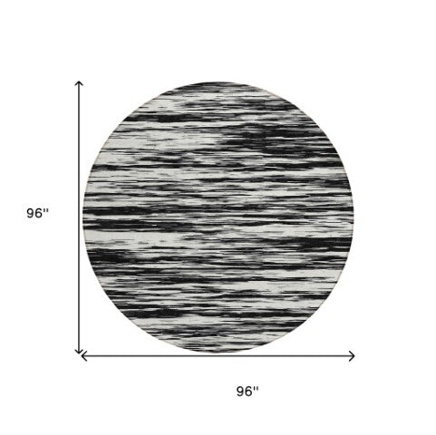 Homeroots 3' Abstract Washable Indoor Outdoor Area Rug - Durable, Stylish, And Easy To Maintain For Any Space Black Polyester 613069