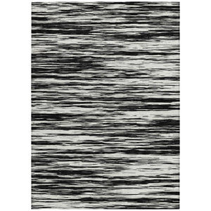 Homeroots 3' Abstract Washable Indoor Outdoor Area Rug - Durable, Stylish, And Easy To Maintain For Any Space Black Polyester 613071