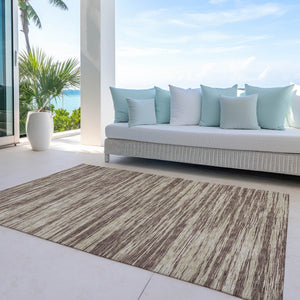 Homeroots 3' Abstract Washable Indoor Outdoor Area Rug - Durable, Stylish, And Easy To Maintain For Any Space Brown Polyester 613073