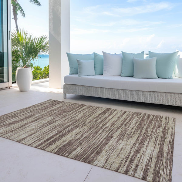 Homeroots 3' Abstract Washable Indoor Outdoor Area Rug - Durable, Stylish, And Easy To Maintain For Any Space Brown Polyester 613073