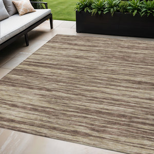 Homeroots 3' Abstract Washable Indoor Outdoor Area Rug - Durable, Stylish, And Easy To Maintain For Any Space Brown Polyester 613074