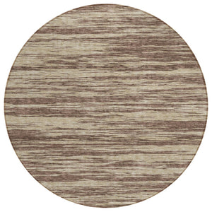 HomeRoots 5' Versatile Brown and Beige Abstract Area Rug for Indoor/Outdoor Use - Durable, Stylish, Washable! 8' Round 613075