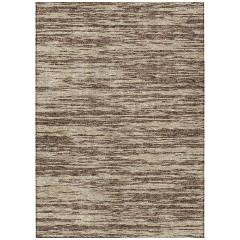 HomeRoots 5' Versatile Brown and Beige Abstract Area Rug for Indoor/Outdoor Use - Durable, Stylish, Washable! 10' X 14' 613078