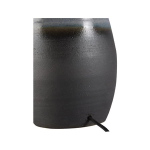 Wildwood Sana Handcrafted Japanese Table Lamp With Blue Ombré Glaze, Linen Shade & Cloth-Wrapped Cord (28.5") 61308-2