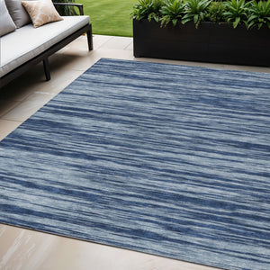 Homeroots 3' Abstract Washable Indoor Outdoor Area Rug - Durable, Stylish, And Easy To Maintain For Any Space Blue Polyester 613080