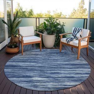 Homeroots 3' Abstract Washable Indoor Outdoor Area Rug - Durable, Stylish, And Easy To Maintain For Any Space Blue Polyester 613081