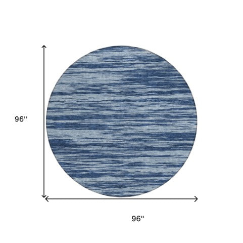 Homeroots 3' Abstract Washable Indoor Outdoor Area Rug - Durable, Stylish, And Easy To Maintain For Any Space Blue Polyester 613081