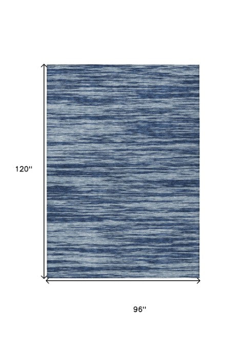 Homeroots 3' Abstract Washable Indoor Outdoor Area Rug - Durable, Stylish, And Easy To Maintain For Any Space Blue Polyester 613082