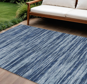 Homeroots 3' Abstract Washable Indoor Outdoor Area Rug - Durable, Stylish, And Easy To Maintain For Any Space Blue Polyester 613083