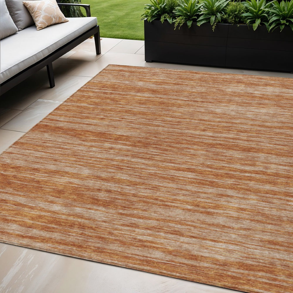 HomeRoots 5' Copper and Rust Abstract Area Rug – Stylish, Washable Design for Indoor and Outdoor Spaces 5' X 8' 613086
