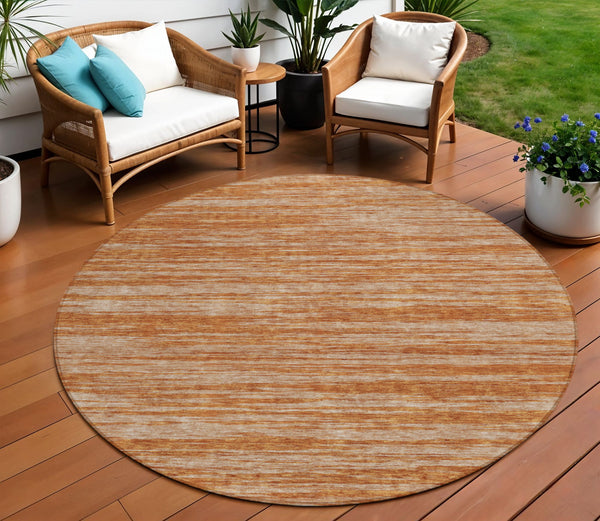Homeroots 3' Abstract Washable Indoor Outdoor Area Rug - Durable, Stylish, And Easy To Maintain For Any Space Copper Polyester 613087