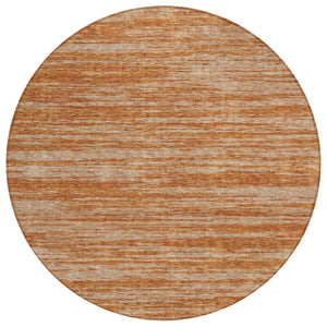 HomeRoots 5' Copper and Rust Abstract Area Rug – Stylish, Washable Design for Indoor and Outdoor Spaces 8' Round 613087