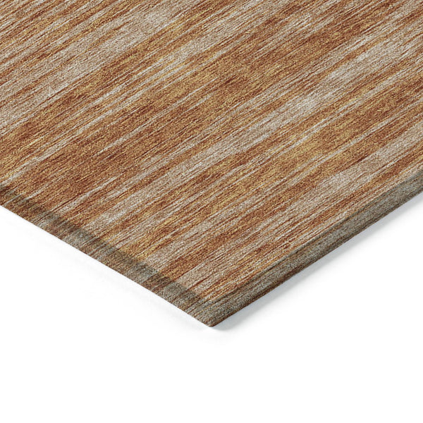 Homeroots 3' Abstract Washable Indoor Outdoor Area Rug - Durable, Stylish, And Easy To Maintain For Any Space Copper Polyester 613088