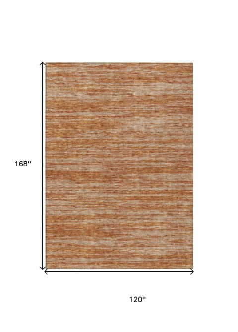 Homeroots 3' Abstract Washable Indoor Outdoor Area Rug - Durable, Stylish, And Easy To Maintain For Any Space Copper Polyester 613090