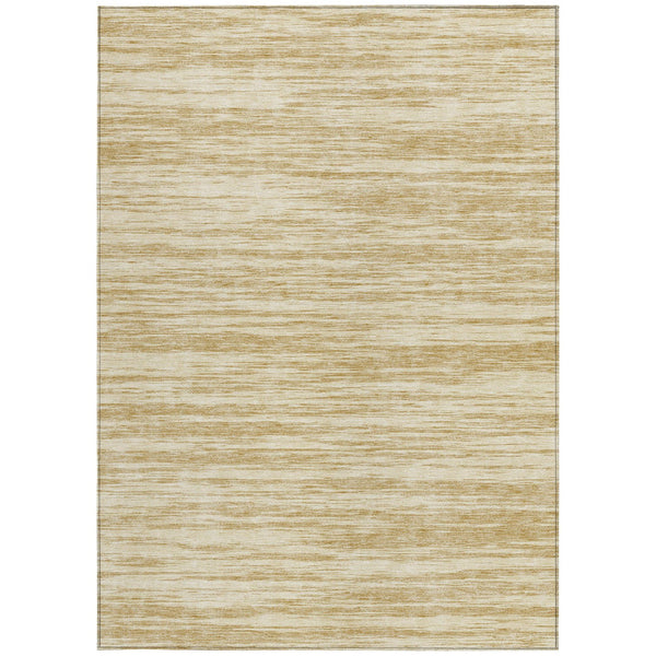 Homeroots 3' Abstract Washable Indoor Outdoor Area Rug - Durable, Stylish, And Easy To Maintain For Any Space Gold Polyester 613091