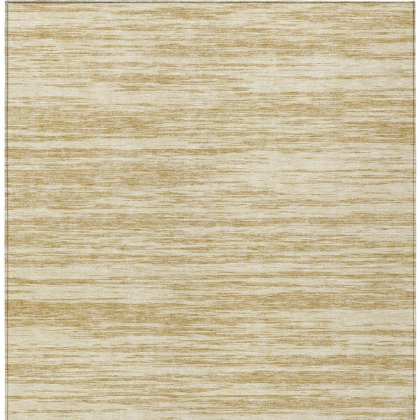 Homeroots 3' Abstract Washable Indoor Outdoor Area Rug - Durable, Stylish, And Easy To Maintain For Any Space Gold Polyester 613092