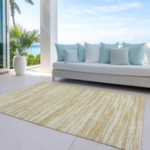 Homeroots 3' Abstract Washable Indoor Outdoor Area Rug - Durable, Stylish, And Easy To Maintain For Any Space Gold Polyester 613092