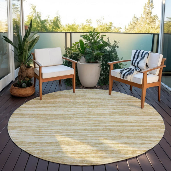 Homeroots 3' Abstract Washable Indoor Outdoor Area Rug - Durable, Stylish, And Easy To Maintain For Any Space Gold Polyester 613093