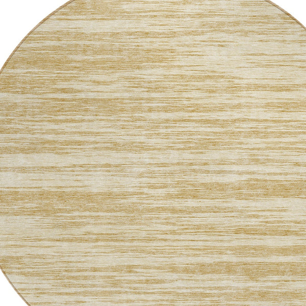 Homeroots 3' Abstract Washable Indoor Outdoor Area Rug - Durable, Stylish, And Easy To Maintain For Any Space Gold Polyester 613093