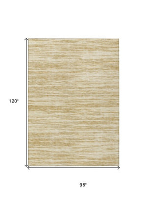 Homeroots 3' Abstract Washable Indoor Outdoor Area Rug - Durable, Stylish, And Easy To Maintain For Any Space Gold Polyester 613094