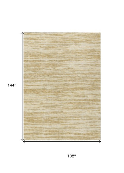 Homeroots 3' Abstract Washable Indoor Outdoor Area Rug - Durable, Stylish, And Easy To Maintain For Any Space Gold Polyester 613095