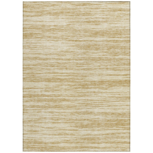 Homeroots 3' Abstract Washable Indoor Outdoor Area Rug - Durable, Stylish, And Easy To Maintain For Any Space Gold Polyester 613096