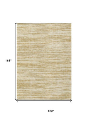 Homeroots 3' Abstract Washable Indoor Outdoor Area Rug - Durable, Stylish, And Easy To Maintain For Any Space Gold Polyester 613096