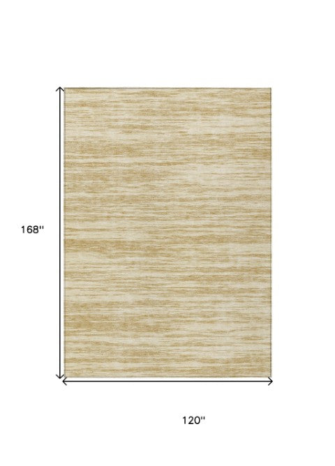 Homeroots 3' Abstract Washable Indoor Outdoor Area Rug - Durable, Stylish, And Easy To Maintain For Any Space Gold Polyester 613096