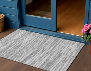 Homeroots 3' Abstract Washable Indoor Outdoor Area Rug - Durable, Stylish, And Easy To Maintain For Any Space Gray Polyester 613097