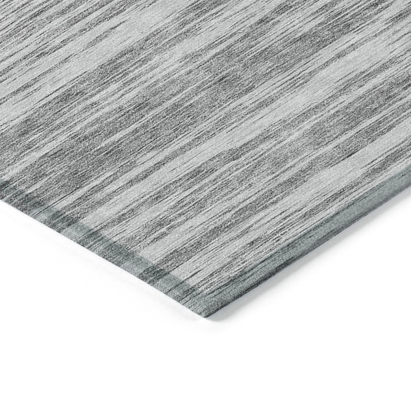 Homeroots 3' Abstract Washable Indoor Outdoor Area Rug - Durable, Stylish, And Easy To Maintain For Any Space Gray Polyester 613097