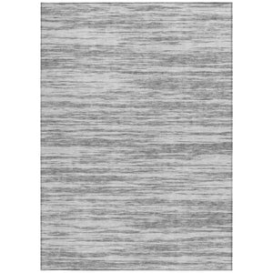 Homeroots 3' Abstract Washable Indoor Outdoor Area Rug - Durable, Stylish, And Easy To Maintain For Any Space Gray Polyester 613098
