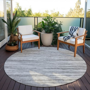 Homeroots 3' Abstract Washable Indoor Outdoor Area Rug - Durable, Stylish, And Easy To Maintain For Any Space Gray Polyester 613099